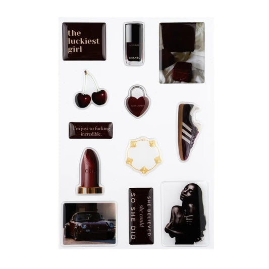 Burgundy Love Sticker Set The Dream Académie